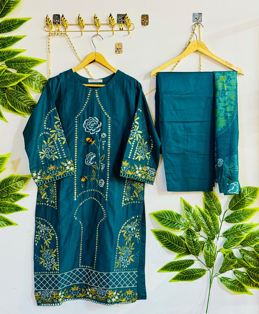 Embroidered 3-Piece Stitched Suit - V4-14 - Pret Ready-to-Wear