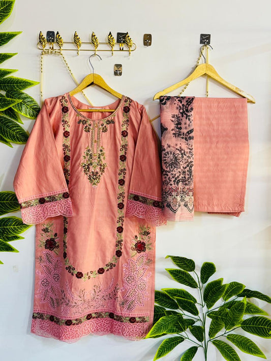 Embroidered 3-Piece Stitched Suit - V4-06 - Pret Ready-to-Wear