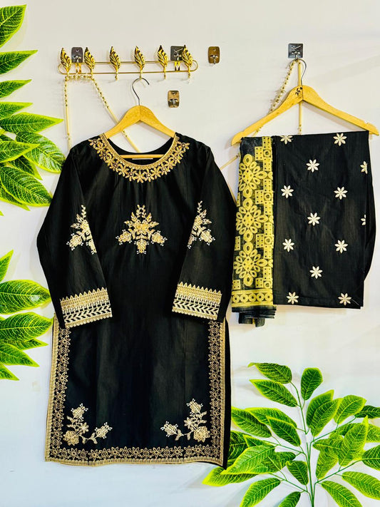 Embroidered 3-Piece Stitched Suit - V4-07 - Pret Ready-to-Wear