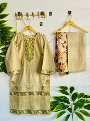 Embroidered 3-Piece Stitched Suit - V4-09 - Pret Ready-to-Wear