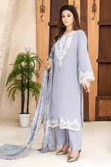 3 Piece - Dyed Embroidered Lawn Suit - V2-01