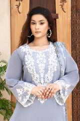 3 Piece - Dyed Embroidered Lawn Suit - V2-01