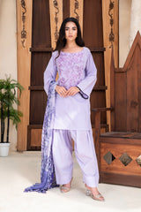 3 Piece - Dyed Embroidered Lawn Suit - V2-02