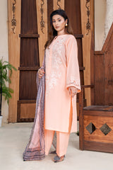 3 Piece - Dyed Embroidered Lawn Suit - V2-03