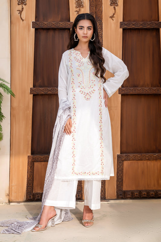 3 Piece - Dyed Embroidered Lawn Suit - V2-04