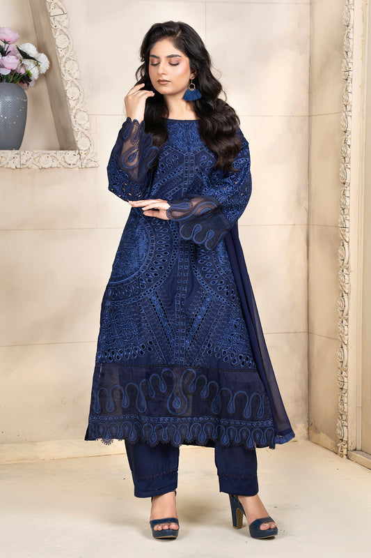 3 Piece - Chikenkari Lawn Suit - V1 - 04