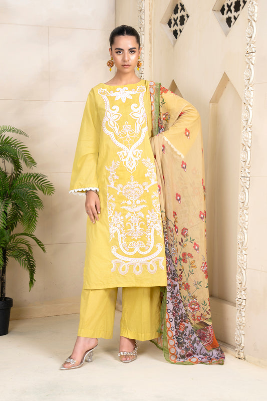 3 Piece - Dyed Embroidered Lawn Suit - V2-05