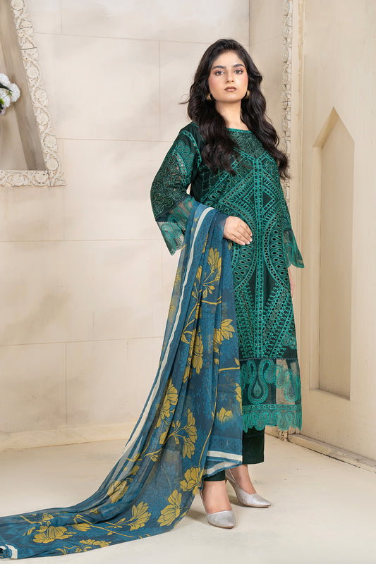 3 Piece - Chikenkari Lawn Suit - V1 - 06