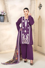 3 Piece - Dyed Embroidered Lawn Suit - V2-07