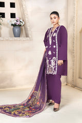 3 Piece - Dyed Embroidered Lawn Suit - V2-07