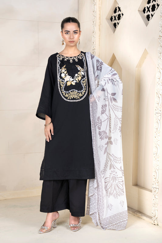 3 Piece - Dyed Embroidered Lawn Suit - V2-08