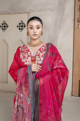 3 Piece - Dyed Embroidered Lawn Suit - V2-09