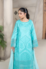 3 Piece - Chikenkari Lawn Suit - V1 - 01