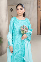 3 Piece - Chikenkari Lawn Suit - V1 - 01