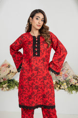 2 Piece - Printed Lawn Suit - V3-04