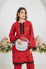 2 Piece - Printed Lawn Suit - V3-04