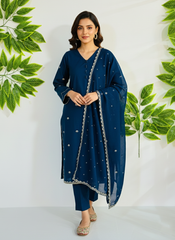 Embroidered 3-Piece Stitched Suit - V4-34 - Pret Ready-to-Wear