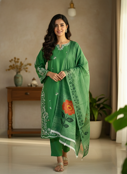 Embroidered 3-Piece Stitched Suit - V4-19 - Pret Ready-to-Wear