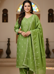 Embroidered 3-Piece Stitched Suit - V4-37 - Pret Ready-to-Wear