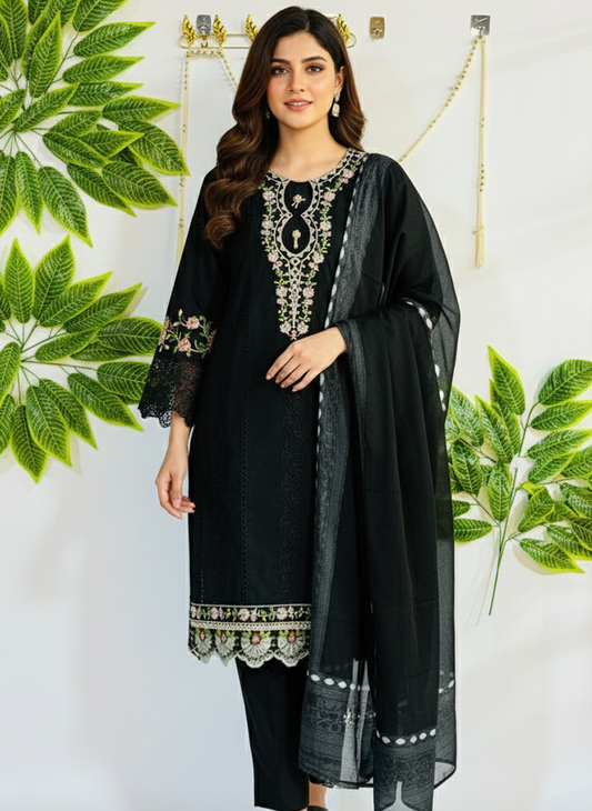 Embroidered 3-Piece Stitched Suit - V4-16 - Pret Ready-to-Wear