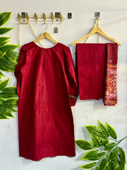 Embroidered 3-Piece Stitched Suit - V4-18 - Pret Ready-to-Wear