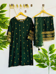 Embroidered 3-Piece Stitched Suit - V4-27 - Pret Ready-to-Wear