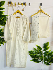 Embroidered 3-Piece Stitched Suit - V4-29 - Pret Ready-to-Wear