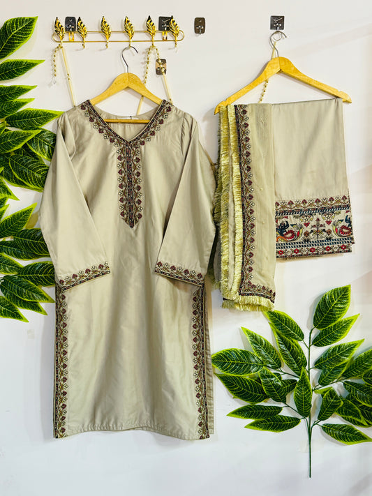 Embroidered 3-Piece Stitched Suit - V4-33 - Pret Ready-to-Wear