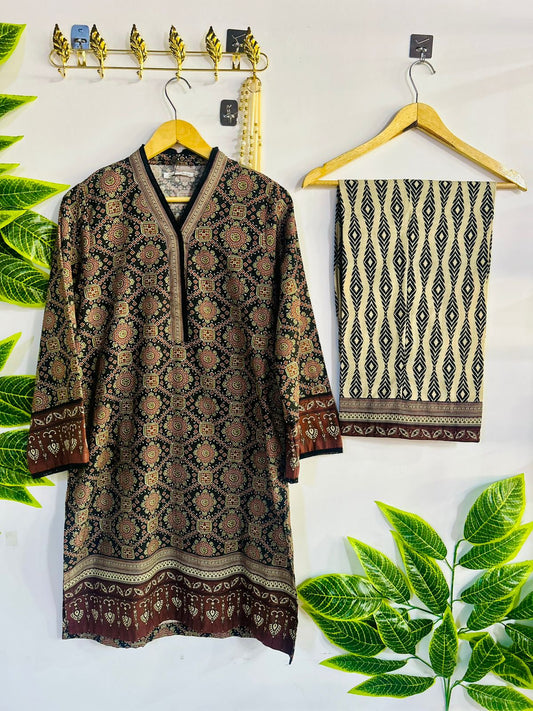 Printed 2-Piece Stitched Suit - V5-03 - Pret Ready-to-Wear