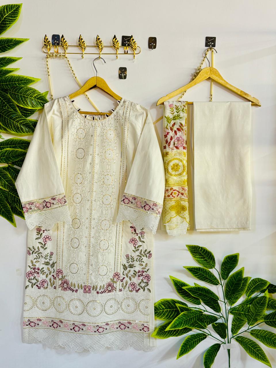 Embroidered 3-Piece Stitched Suit - V4-10 - Pret Ready-to-Wear