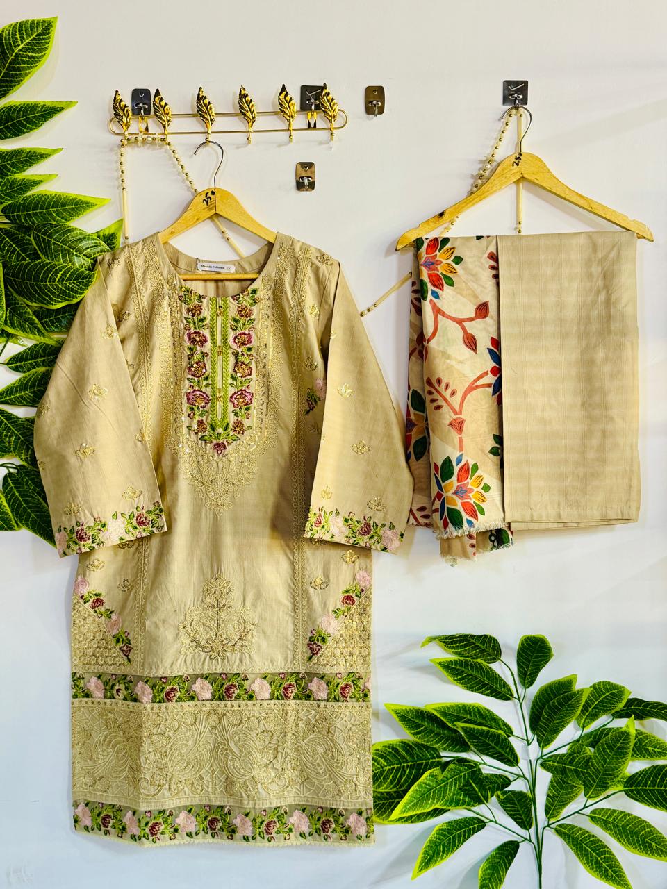 Embroidered 3-Piece Stitched Suit - V4-09 - Pret Ready-to-Wear