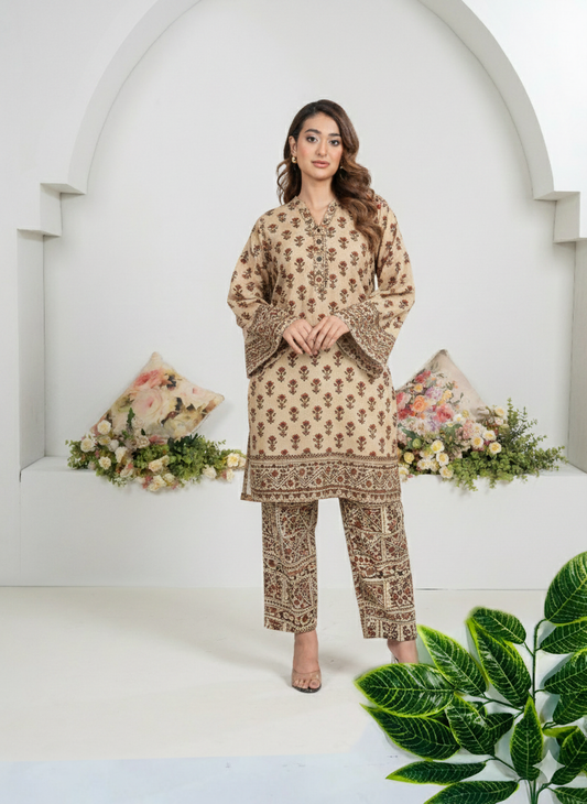 Printed 2-Piece Stitched Suit - V5-04 - Pret Ready-to-Wear