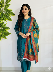 Embroidered 3-Piece Stitched Suit - V4-03 - Pret Ready-to-Wear