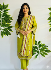 Embroidered 3-Piece Stitched Suit - V4-08 - Pret Ready-to-Wear