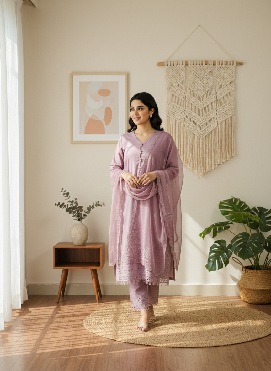 Embroidered 3-Piece Stitched Suit - V4-39 - Pret Ready-to-Wear