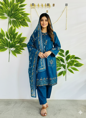 Embroidered 3-Piece Stitched Suit - V4-14 - Pret Ready-to-Wear