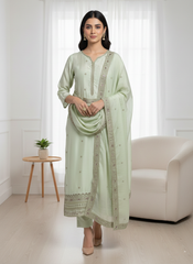 Embroidered 3-Piece Stitched Suit - V4-25 - Pret Ready-to-Wear
