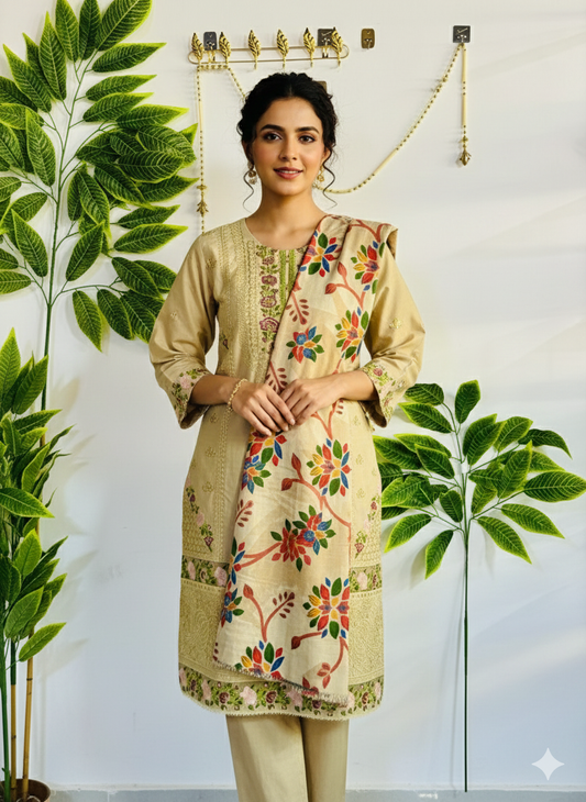 Embroidered 3-Piece Stitched Suit - V4-09 - Pret Ready-to-Wear