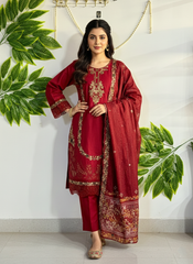 Embroidered 3-Piece Stitched Suit - V4-18 - Pret Ready-to-Wear