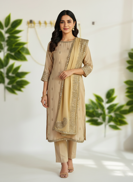 Embroidered 3-Piece Stitched Suit - V4-26 - Pret Ready-to-Wear