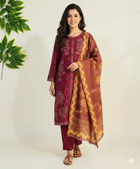 Embroidered 3-Piece Stitched Suit - V4-11 - Pret Ready-to-Wear