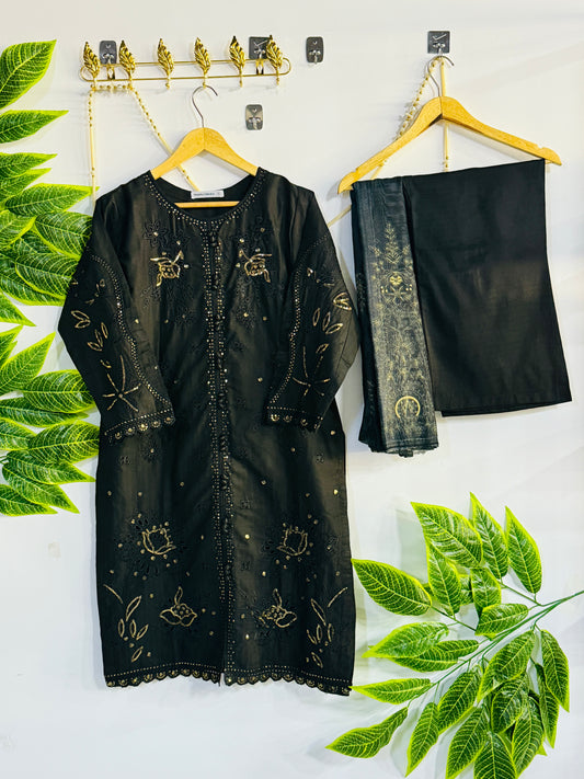 Embroidered 3-Piece Stitched Suit - V4-17 - Pret Ready-to-Wear