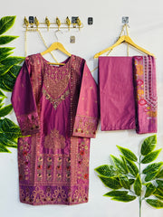 Embroidered 3-Piece Stitched Suit - V4-21 - Pret Ready-to-Wear
