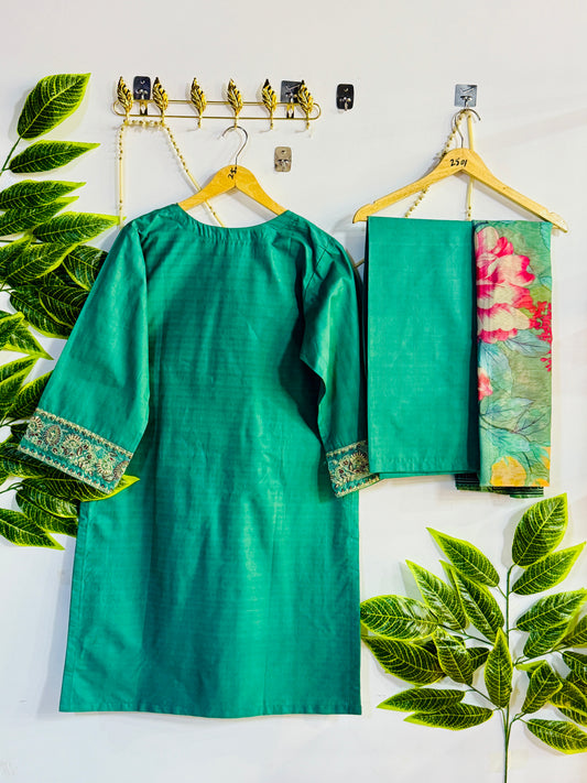 Embroidered 3-Piece Stitched Suit - V4-22 - Pret Ready-to-Wear