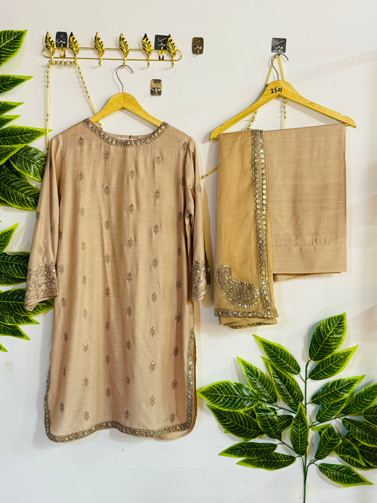 Embroidered 3-Piece Stitched Suit - V4-26 - Pret Ready-to-Wear