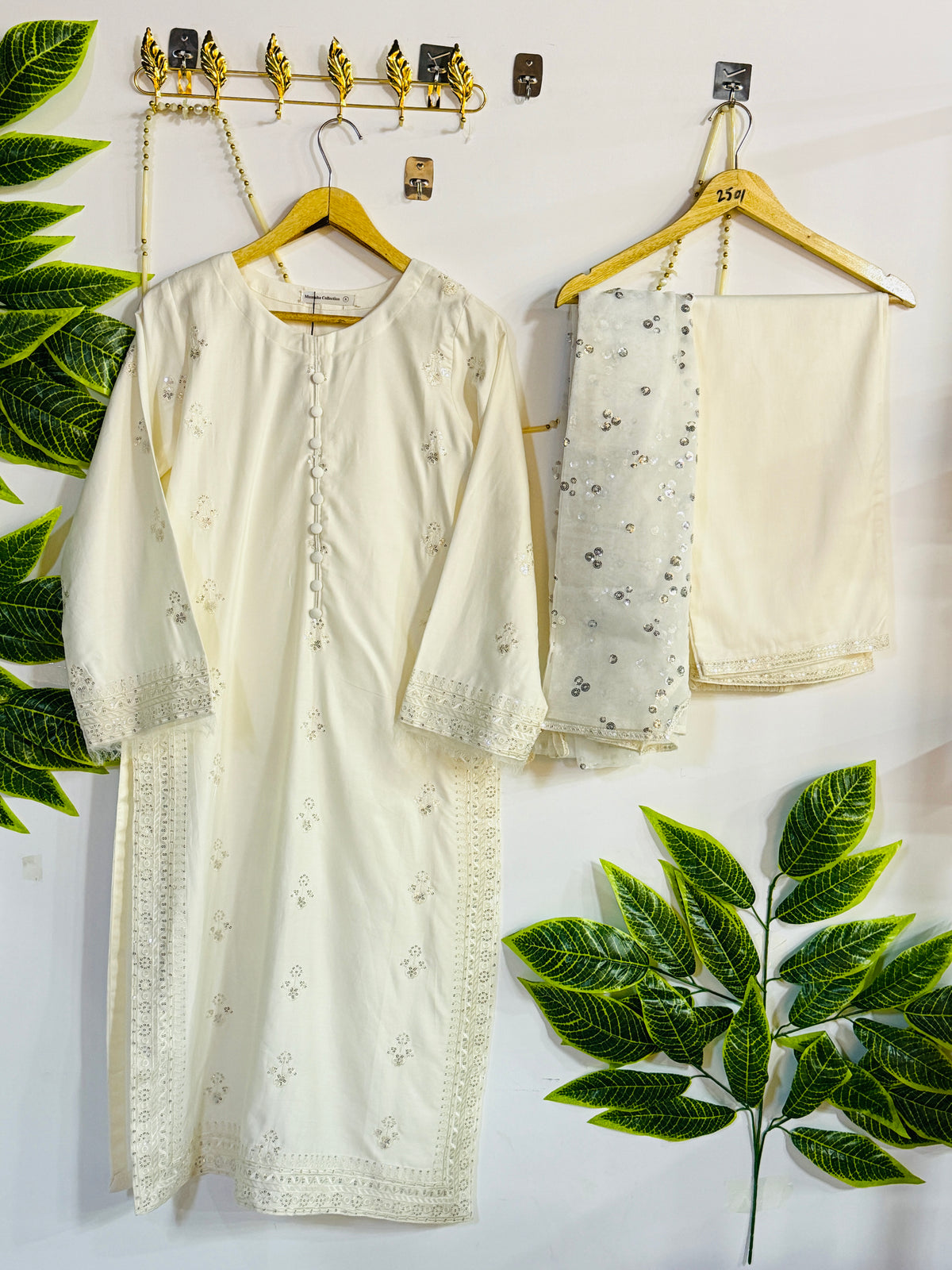 Embroidered 3-Piece Stitched Suit - V4-29 - Pret Ready-to-Wear