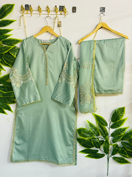 Embroidered 3-Piece Stitched Suit - V4-31 - Pret Ready-to-Wear